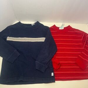Bundle of Two Vintage Y2K Preppy Striped Long Sleeve Boys Long Sleeve Tshirts